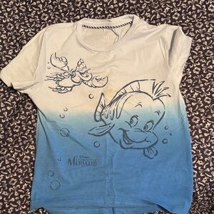 Disney The Little Mermaid White to Blue Ombre Flounder Tee